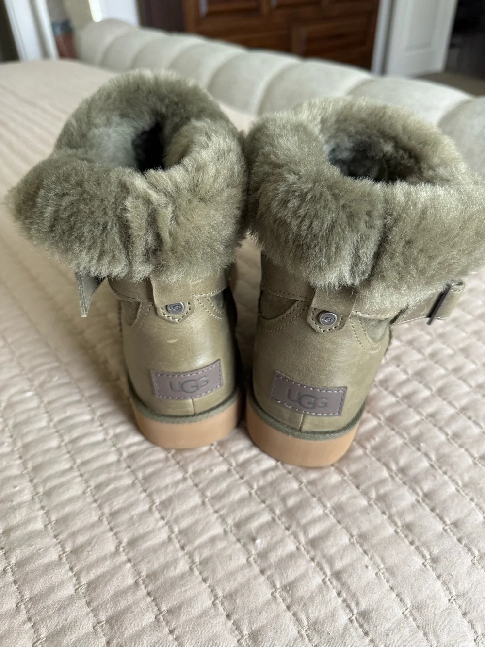 UGG Olive Green Shearling Cuff Boots